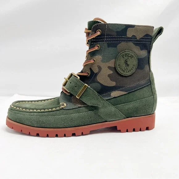 Polo Ralph Lauren Ranger Suede and Camo Canvas Boots